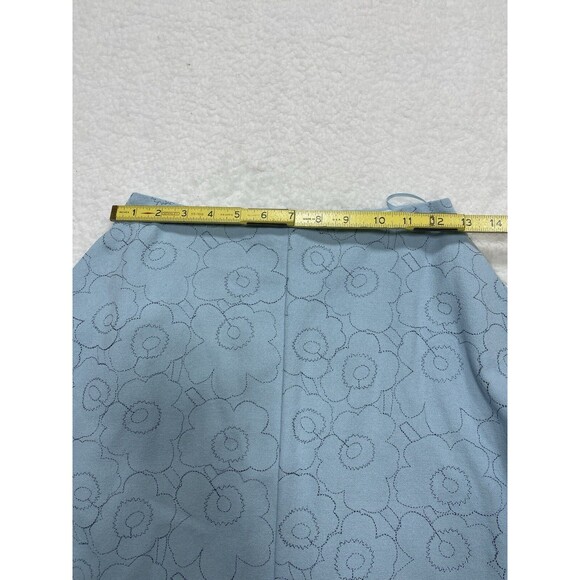 Anthropologie Marimekko Midi Skirt Blue Piirto Unikko Preppy Retro Size 34 New - Picture 6 of 13